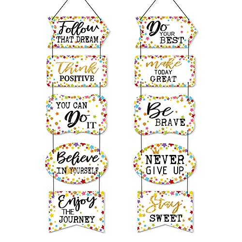 Hohomark Classroom Decoration Banner Motivation Confetti Positive Porch Sign Back to School Positive Sayings Accents for Student Teacher School Classroom Bulletin Board Office Home Nursery Decor