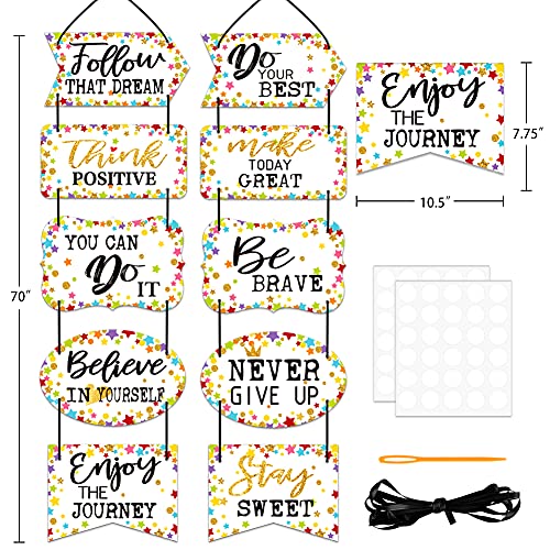 Hohomark Classroom Decoration Banner Motivation Confetti Positive Porch Sign Back to School Positive Sayings Accents for Student Teacher School Classroom Bulletin Board Office Home Nursery Decor