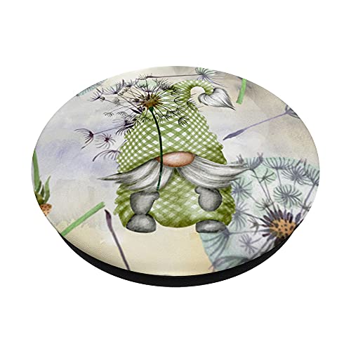 Cute Gnome Dandelion Flower Pattern For Gardener - Aesthetic PopSockets Swappable PopGrip