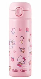 everyday delights sanrio hello kitty stainless steel insulated water bottle 400ml, pink