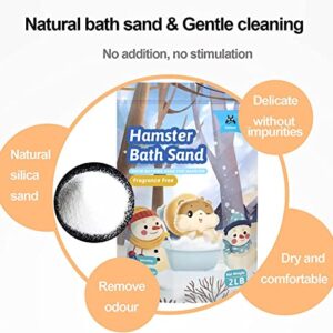 kathson Hamster Bathing Sand with Sandbox Bathroom, Small Animal Cleansing Potty Litter Dust Gerbil Grooming Sand Bath for Dwarf Hamster Gerbil Mouse