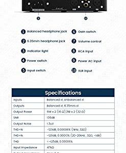 MOUSAI S.M.S.L SH-8s High Resolution Headphone Amplifier 6.35mm RCA XLR Balanced Unbalanced AMP High-Low Two Gains Headphone Amplifier