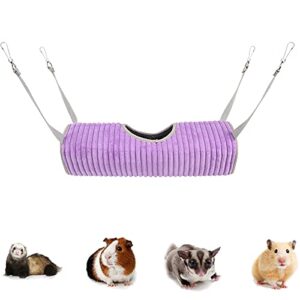 G YITENG Small Animal Bunk Bed Ferret Hammock Pet Rat Cage Hammock Sleep Bed Play Platform Tunnel Hamster Cage Accessories Hanging Hideout Tunnel Tube Toy (Purple)