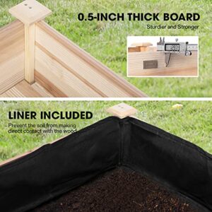 VIVOSUN Raised Garden Bed, 46 x 24 x 32 Inches Mobile Elevated Planter Box with Lockable Wheels, Storage Shelf, and Protective Liner for Outdoor Use