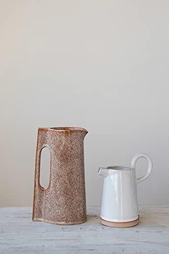 Creative Co-Op Stoneware Pitcher w Reactive Glaze, Sienna Color