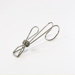 Clothes Pin Hook Long Tail 4 Pack Stainless Steel Metal Clothes Clip Hanging Wire Kitchen Bathroom Office Laundry 4.13-INCHJAPAN