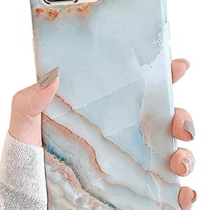 J.west iPhone 8 Plus Case/iPhone 7 Plus 5.5,Luxury Grey Marble Design Graphics Stone Pattern Ultra Slim Thin Bumper Soft Rubber TPU Silicone Protective Phone Case Cover for Women Girls Agate Slice