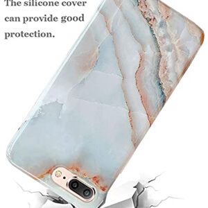 J.west iPhone 8 Plus Case/iPhone 7 Plus 5.5,Luxury Grey Marble Design Graphics Stone Pattern Ultra Slim Thin Bumper Soft Rubber TPU Silicone Protective Phone Case Cover for Women Girls Agate Slice