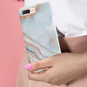 J.west iPhone 8 Plus Case/iPhone 7 Plus 5.5,Luxury Grey Marble Design Graphics Stone Pattern Ultra Slim Thin Bumper Soft Rubber TPU Silicone Protective Phone Case Cover for Women Girls Agate Slice