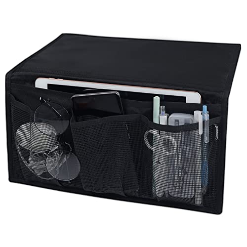 Gloppie Bedside Caddy Bed-Side Pockets Organizer Remote Holder for Bedside Organizer Bedside Pocket Storage Caddy Bedside Hanging Organizer with Pockets Table Cabinet Storage Organizer Black