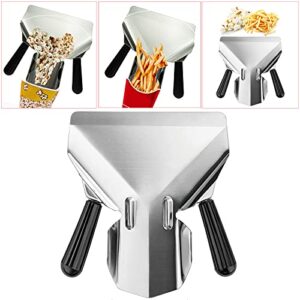 MGGi Stainless Steel Dual Handle French Fry Bagger Scoop Chip Popcorn Bagger Ice Candy Snacks Desserts Scooper with Removable Dual Handle - Right and Left Handle