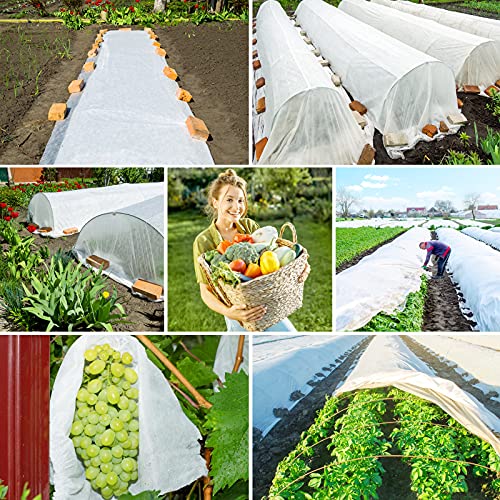 Plant Covers Freeze Frost Protection, 33 FT x 10 FT Frost Cloth Plant Freeze Protection Cover, Frost Blankets for Outdoor Plants, Summer Overheat Prevention and Insects Barrier for Outdoor Plants