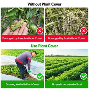 Plant Covers Freeze Frost Protection, 33 FT x 10 FT Frost Cloth Plant Freeze Protection Cover, Frost Blankets for Outdoor Plants, Summer Overheat Prevention and Insects Barrier for Outdoor Plants