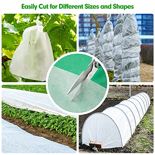 Plant Covers Freeze Frost Protection, 33 FT x 10 FT Frost Cloth Plant Freeze Protection Cover, Frost Blankets for Outdoor Plants, Summer Overheat Prevention and Insects Barrier for Outdoor Plants