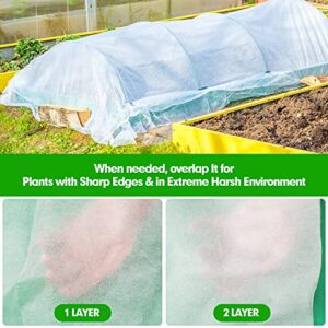 Plant Covers Freeze Frost Protection, 33 FT x 10 FT Frost Cloth Plant Freeze Protection Cover, Frost Blankets for Outdoor Plants, Summer Overheat Prevention and Insects Barrier for Outdoor Plants