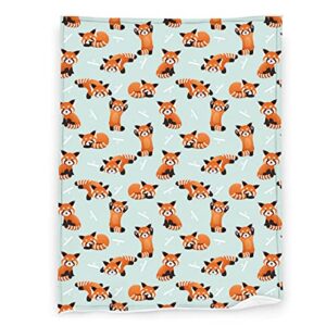 cute red panda bamboo throw blanket soft lightweight warm flannel comfort gift throws bedding for home bed sofa couch travel