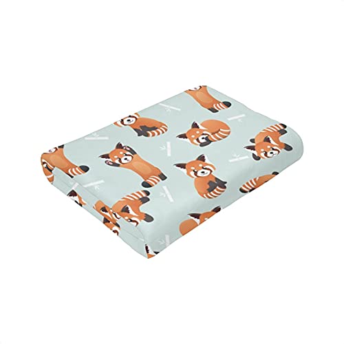 Cute Red Panda Bamboo Throw Blanket Soft Lightweight Warm Flannel Comfort Gift Throws Bedding for Home Bed Sofa Couch Travel