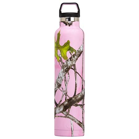 RTIC Water Bottle, 26 oz, Pink Camo, Double Vacuum Insulated Water Bottle, Stainless Steel for Hot & Cold Drinks, Sweat Proof Thermos, Great for Travel, Hiking & Camping