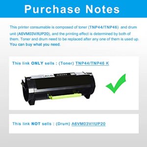 LCL Compatible Toner Cartridge Replacement for Konica Minolta TNP44 TNP-44 TNP46 TNP-46 A6VK01F A6VK01W 20000Pages Bizhub 4050 4750 (1-Pack Black)