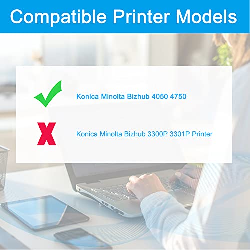 LCL Compatible Toner Cartridge Replacement for Konica Minolta TNP44 TNP-44 TNP46 TNP-46 A6VK01F A6VK01W 20000Pages Bizhub 4050 4750 (1-Pack Black)