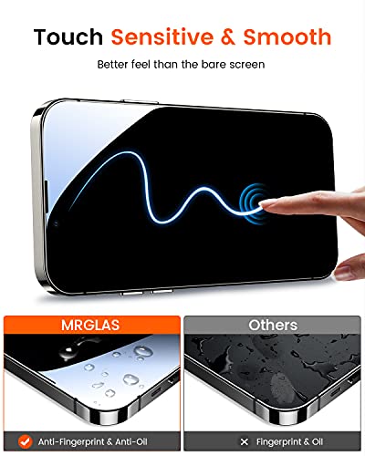 MRGLAS 2-Pack [Auto-Alignment Kit] Screen Protector for iPhone 13 Pro/ 13/ iPhone 14 6.1" [10X Military Grade Protection] iPhone 14/13 Pro/ 13 Diamond Hard Tempered Glass Case-Friendly, Bubbles-Free