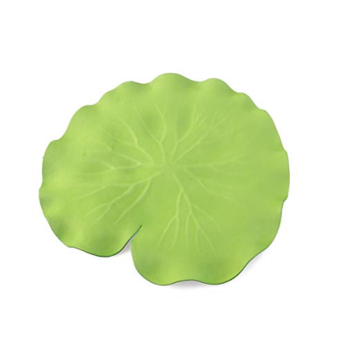 Cabilock 20pcs Artificial Lotus Leaf Floating Lotus Leaves Green Lily Pads Foliage Pond Decor Aquarium Tank Fake Leaves 18cm