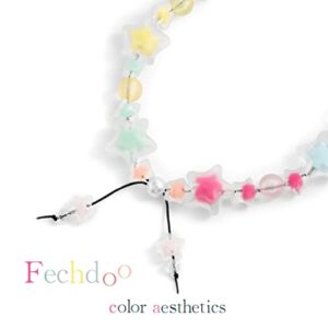 Fechdoo Bracelet Accessories Cute Cell Phone Charm, Phone Lanyard Clay Beaded Charm Chain, Phone Chain Accessories Cute Star Colorful