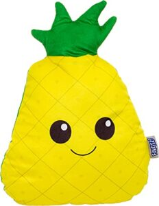 funziez! pineapple plush decorative throw pillow - novelty fruit shaped stuffed pillow 14.5 x 10 in