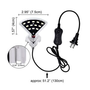 WEAVERBIRD Aquarium Light M3 Fan Shape Fish Tank LED Light 5W 12 LED Planted Clip Lamp for 4-10Inch 6mm Thick Fish Tanks