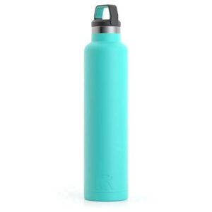 RTIC 26 oz Vacuum Insulated Water Bottle, Metal Stainless Steel Double Wall Insulation, BPA Free Reusable, Leak-Proof Thermos Flask for Hot and Cold Drinks, Travel, Sports, Camping, Teal