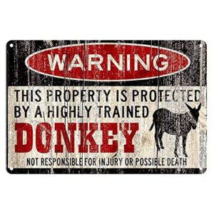 wisesign donkey sign funny metal signs donkey warning vintage style metal sign iron painting for indoor & outdoor home bar coffee kitchen wall decor 8 x 12 inch