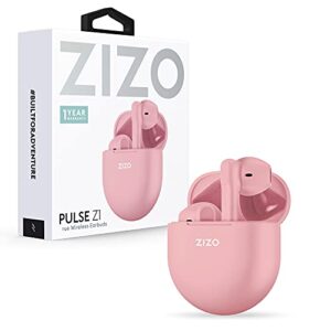 zizo pulse z1 true wireless earbuds with charging case - pink
