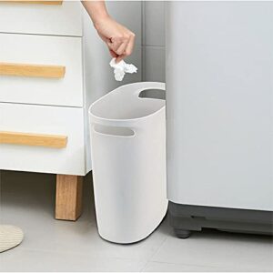 Feiupe 4 Gallon Small Trash Can Bathroom Wastebasket Garbage Can for Kitchen Office Bathroom Bedroom (White+Gray, 4 Gallon(2 Pack))