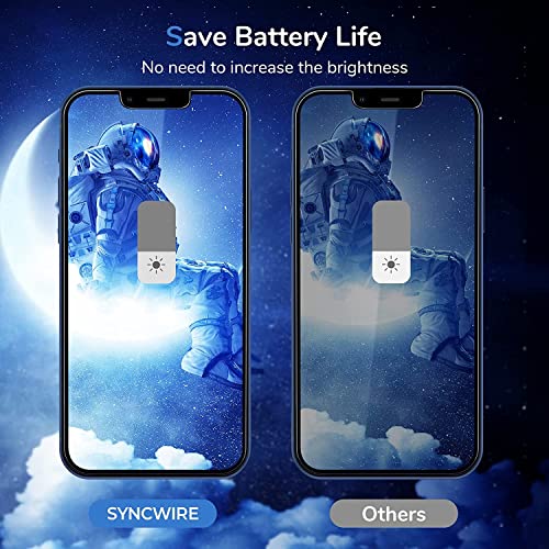 Syncwire Privacy Screen Protector for iPhone 13/13 Pro/14 (6.1'') - 2 Pack Anti Spy Tempered Glass Easy Installation Frame, 9H Hardness, Shatterproof, Bubble Free Private Tempered Glass - Black