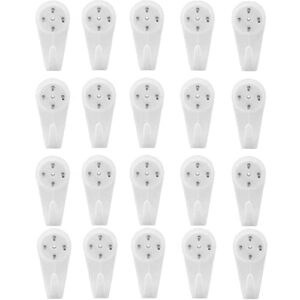 erioctry 20pcs white durable non-trace wall picture hook powerful concrete hard wall drywall picture hooks hanging hook for picture photo frame clock hangers