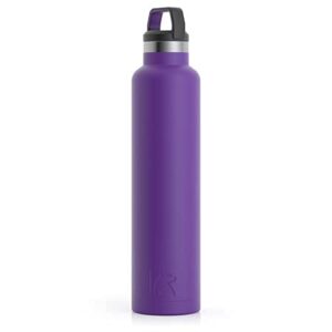 RTIC 26 oz Vacuum Insulated Water Bottle, Metal Stainless Steel Double Wall Insulation, BPA Free Reusable, Leak-Proof Thermos Flask for Hot and Cold Drinks, Travel, Sports, Camping, Majestic Purple