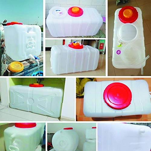 Storage Container Household food grade plastic Very Thick horizontal storage tank large white rectangle tub faucet with the water container (Size : 100L)