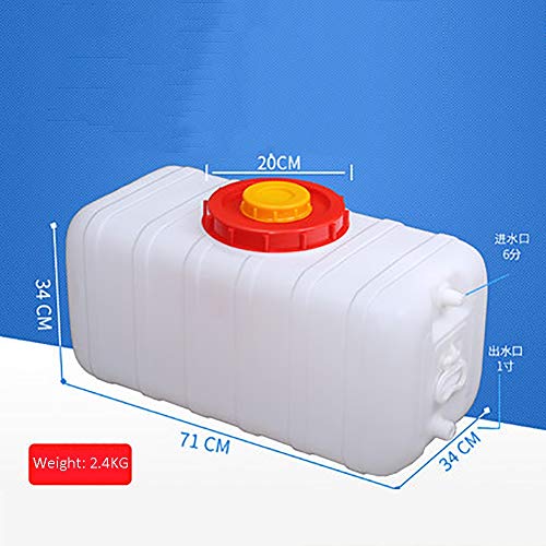 Storage Container Household food grade plastic Very Thick horizontal storage tank large white rectangle tub faucet with the water container (Size : 100L)