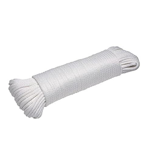 Blondee's 100 Foot Braided Rope, Flagline Rope, Clothesline, Good for Tie, Pull, Swing, Climb and Knot, BLROPE100, White