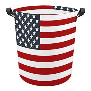 patriotic american flag red white blue laundry hamper laundry basket dirty clothes bag foldable bucket washing bin toys storage organizer for college dorms, kids bedroom,bathroom