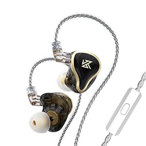 topssale kz zas 7ba+1dd in ear earphone 16 unit hybrid technology flagship earphone monitor headphones 8core cable music sport earphone (with mic, black)