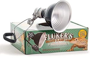 fluker's repta-clamp lamp ceramic with dimmable switch 5.5in - includes attached dbdpet pro-tip guide