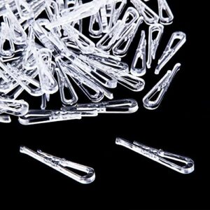 zoeyes 2000pcs u shape plastic alligator clips, 1.5”transparent plastic clothespins, clear shirt clips with teeth for shirts fabric folding ties socks pants hold garments in place
