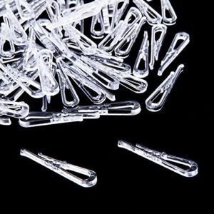 ZOEYES 2000Pcs U Shape Plastic Alligator Clips, 1.5”Transparent Plastic Clothespins, Clear Shirt Clips with Teeth for Shirts Fabric Folding Ties Socks Pants Hold Garments in Place