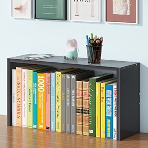 catekro desktop bookshelf, table top shelves, desktop shelves & office shelves, desk organzier， storage rack adjustable wood display simple style suitable for study school（black）