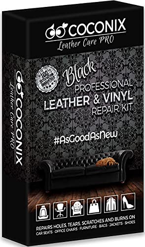 COCONIX Black Leather and Vinyl Repair Kit Leather Recoloring Balm Pure Black