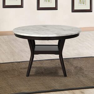 new classic furniture celeste faux marble round dining table, 48-inch, espresso