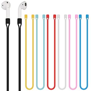 tenluben airpods string gorsun colorful super strong strap sport string cord anti-lost leash running silicone cable connector tether lanyard neck rope compatible with apple airpods pro/2/1 (pack of 7)