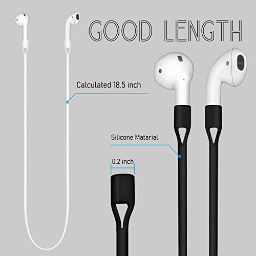 TENLUBEN Airpods String Gorsun Colorful Super Strong Strap Sport String Cord Anti-Lost Leash Running Silicone Cable Connector Tether Lanyard Neck Rope Compatible with Apple Airpods Pro/2/1 (Pack of 7)