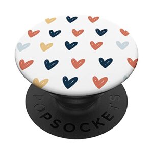 neutral pastel colors cute love hearts with white background popsockets swappable popgrip